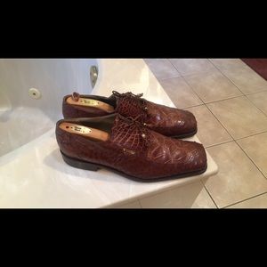 Mauri Brown gator, ostrich shoes. Size 13